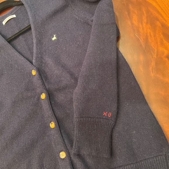 Frances Valentine Navy Collegiate Cardigan Sweater, Sz Small - Picture 8 of 10